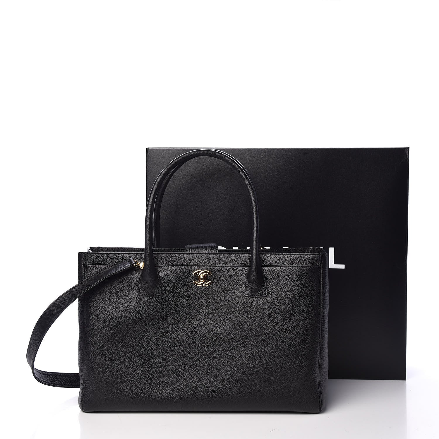 Chanel Calfskin Cerf Executive Shopper Tote Black 12 of 12