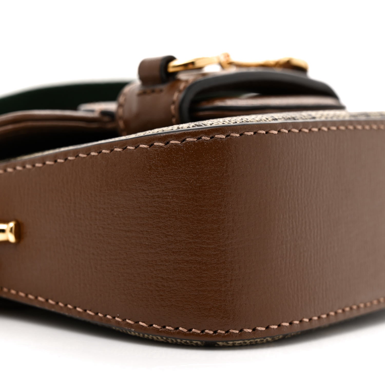 Gucci GG Supreme Monogram Azalea Calfskin Web Horsebit 1955 Wallet On Strap Beige Ebony Brown Sugar 9 of 12