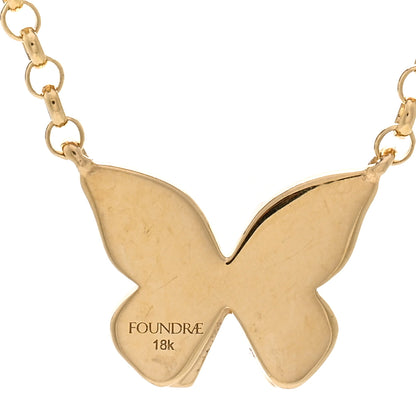 Foundrae 18K Yellow Gold Diamond Small Butterfly Stationary Necklace 4 of 4