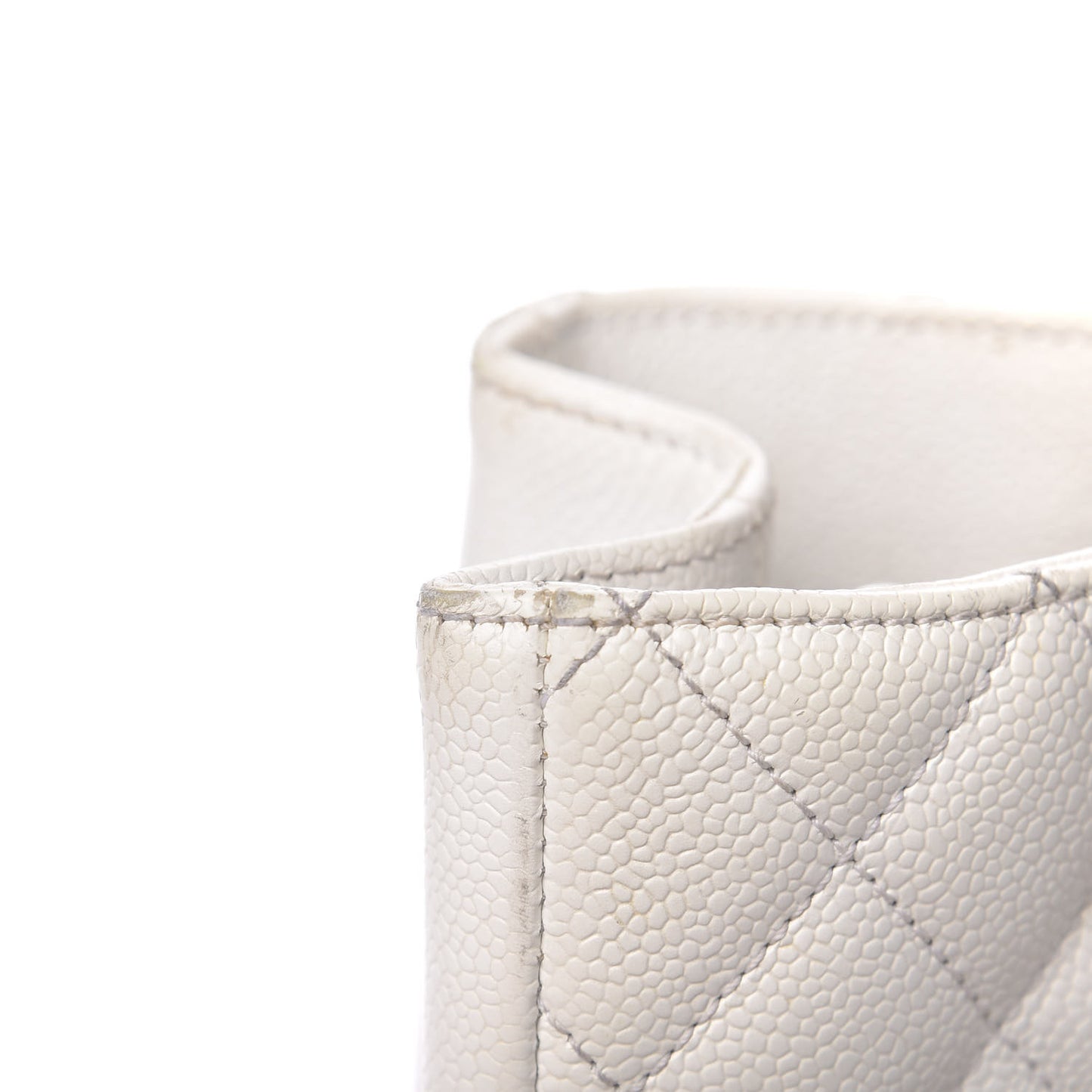 Caviar Quilted Grand Shopping Tote GST White