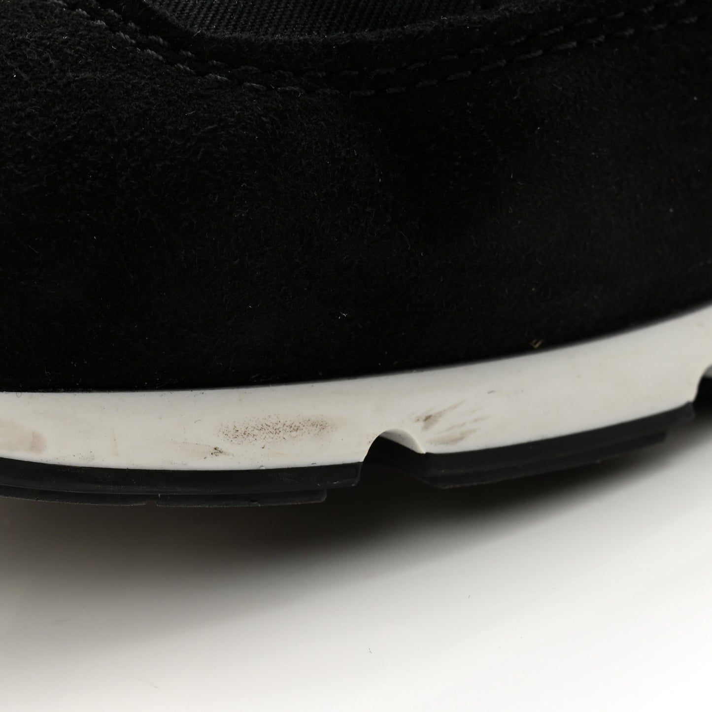Nylon Suede Kidskin Calfskin Logo Sneakers 37 Black White