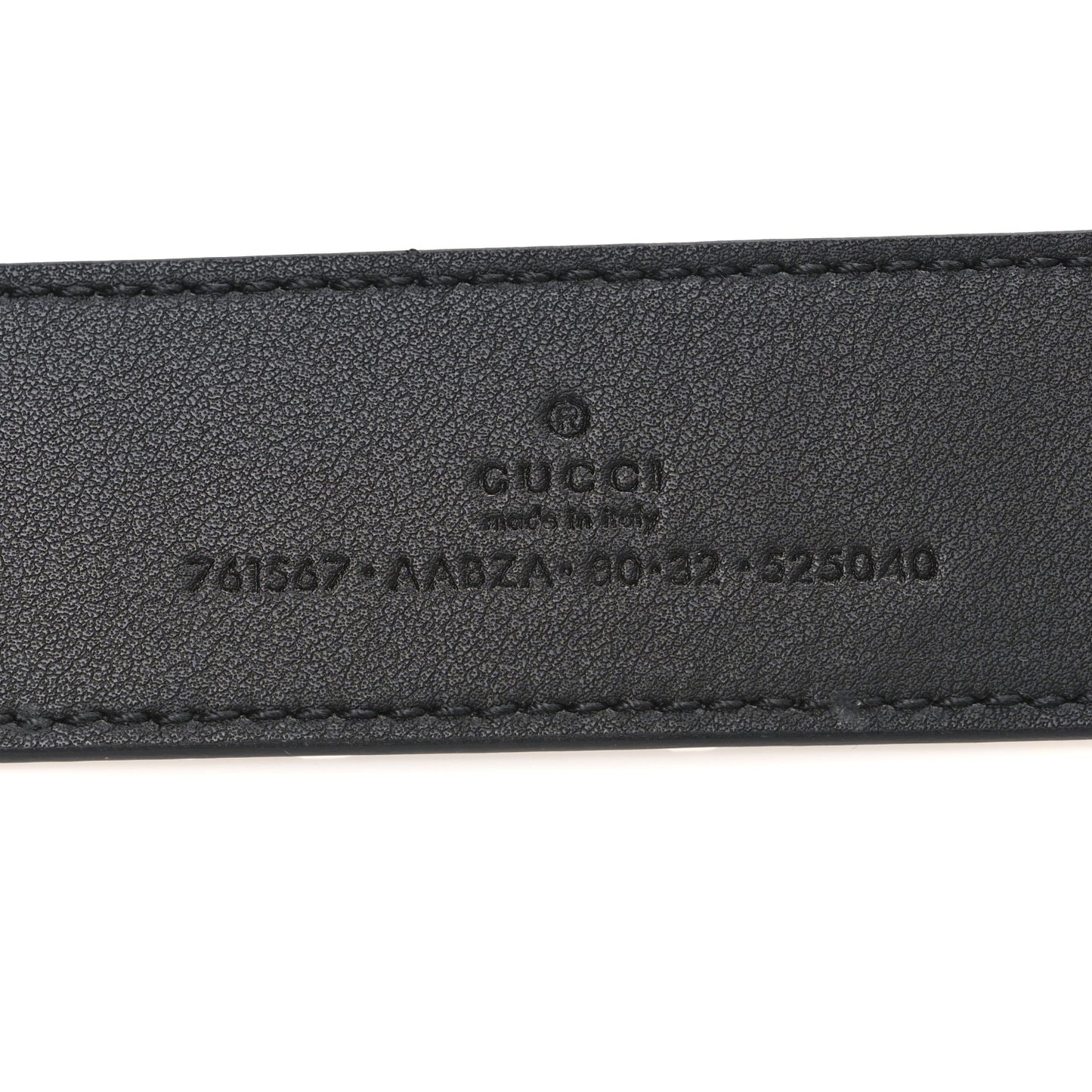 Piuma Calfskin Jumbo GG Embossed 35mm Belt 80 32 Black