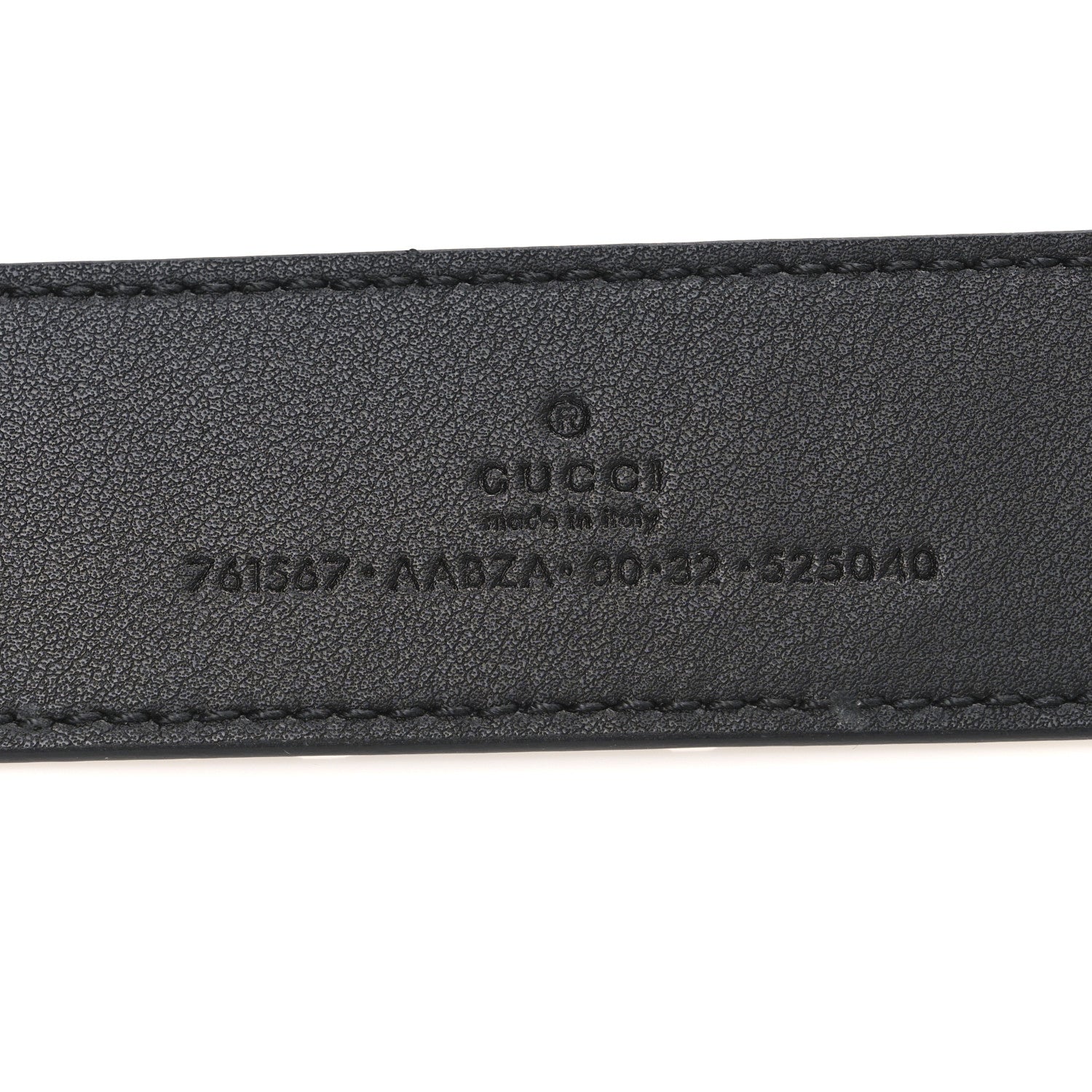 Gucci Piuma Calfskin Jumbo GG Embossed 35mm Belt 80 32 Black 5 of 5
