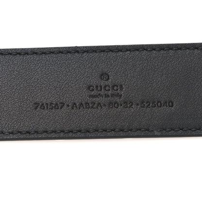 Gucci Piuma Calfskin Jumbo GG Embossed 35mm Belt 80 32 Black 5 of 5