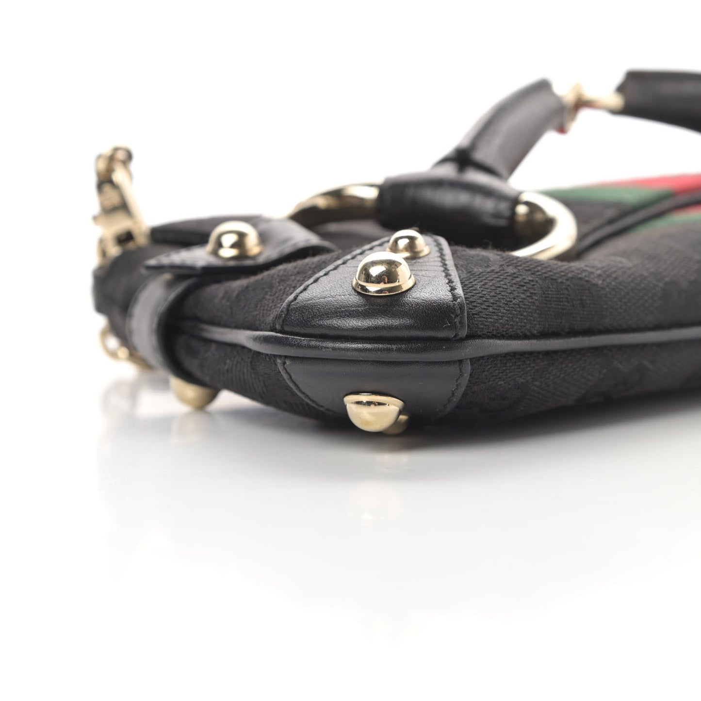 Monogram Web Horsebit Chain Clutch Black