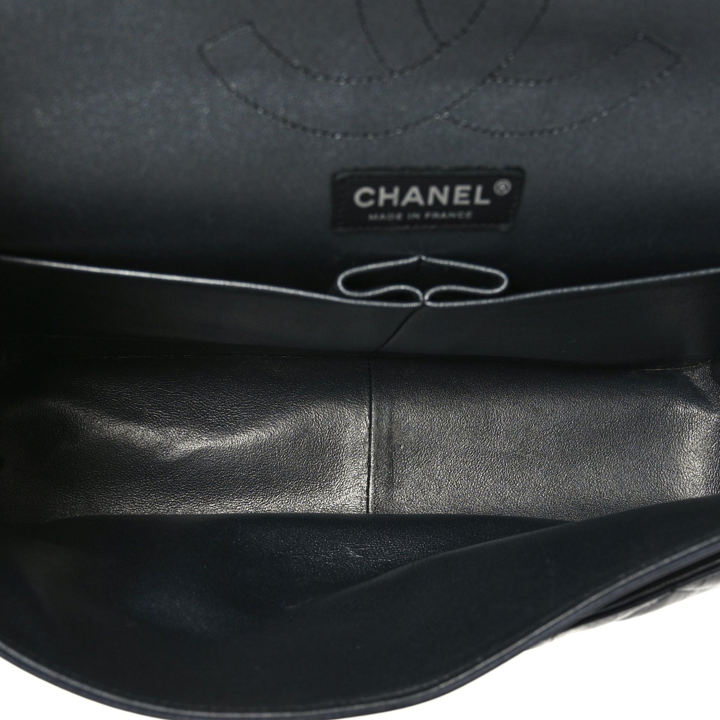 Iridescent Calfskin Quilted Jumbo Double Flap Charcoal