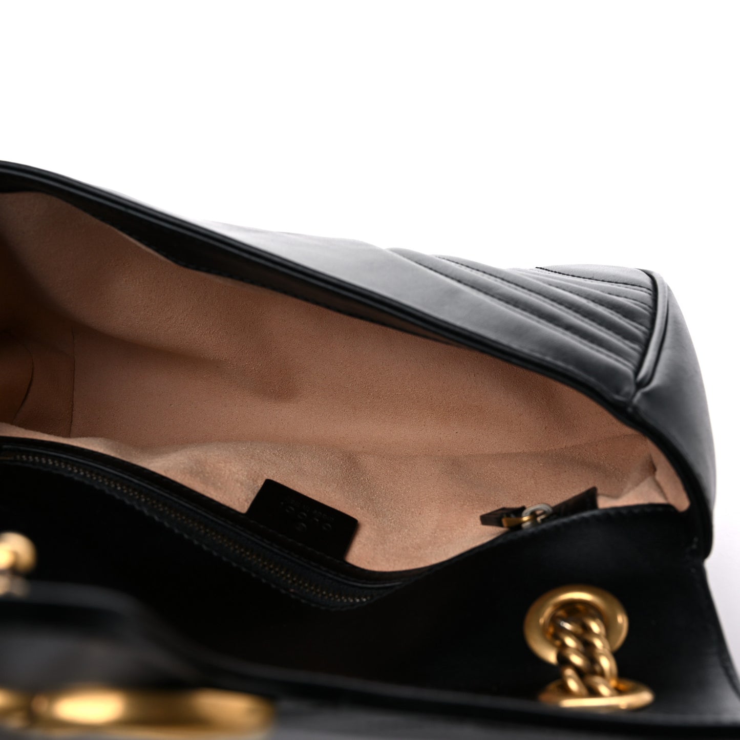 Calfskin Matelasse Small GG Marmont Shoulder Bag Black