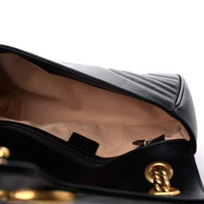 Gucci Calfskin Matelasse Small GG Marmont Shoulder Bag Black 5 of 10