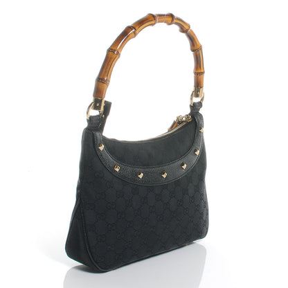 Gucci Monogram Anita Bamboo Top Handle Bag Black 3 of 7