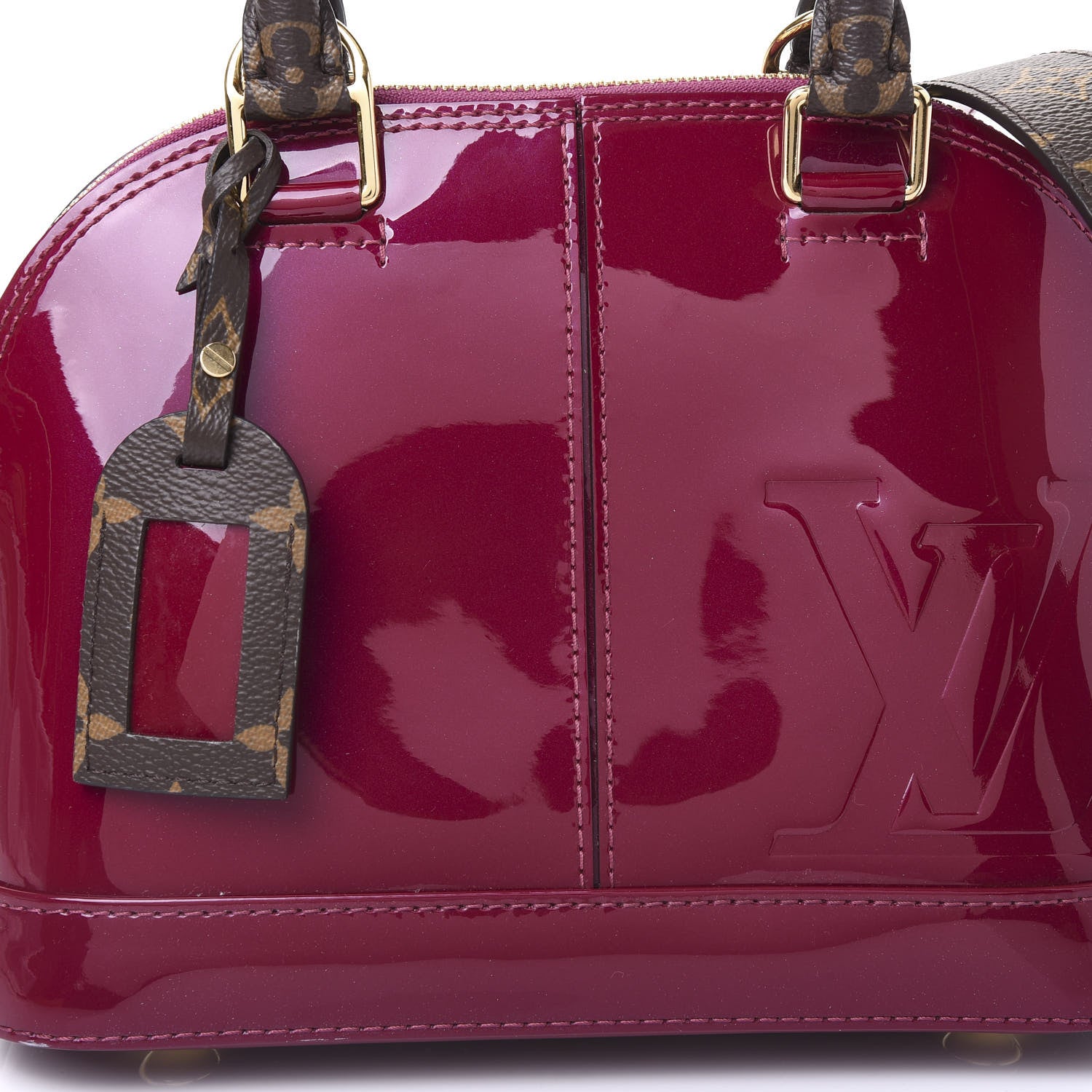 Louis Vuitton Patent Monogram Alma BB Magenta 11 of 12