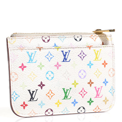 Louis Vuitton Monogram Multicolor Key Pouch White Anie 3 of 7