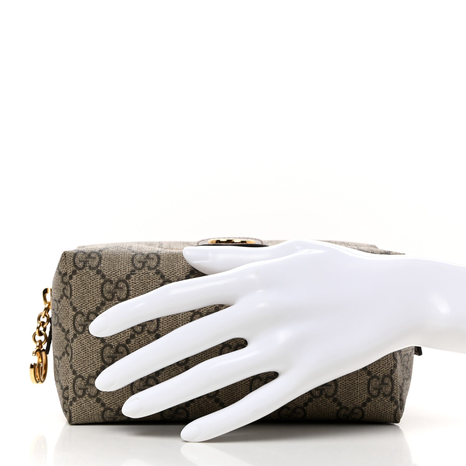 Gucci Soft GG Supreme Monogram Calfskin Medium Ophidia Cosmetic Case Beige Ebony New Acero 2 of 10