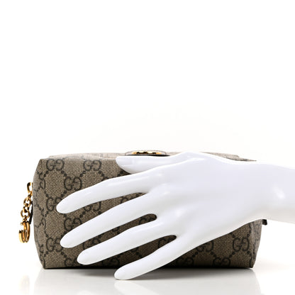 Gucci Soft GG Supreme Monogram Calfskin Medium Ophidia Cosmetic Case Beige Ebony New Acero 2 of 10