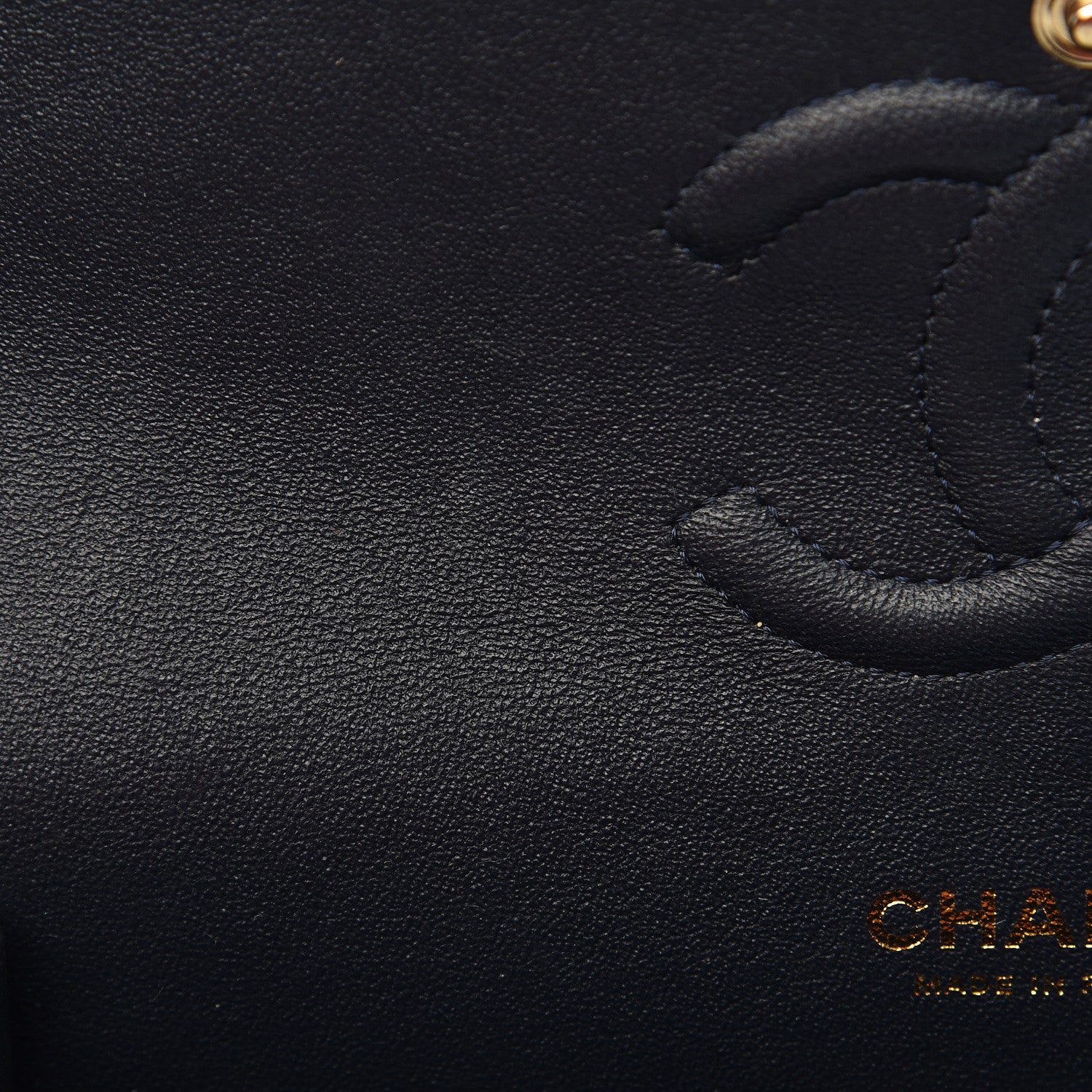 Chanel Lambskin Quilted Medium Double Flap Navy 10 of 19
