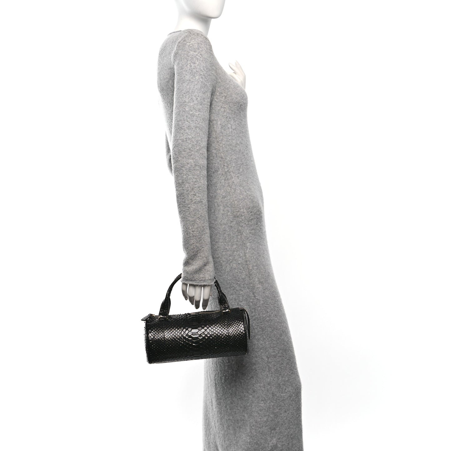 Snakeskin Edith Bag Black