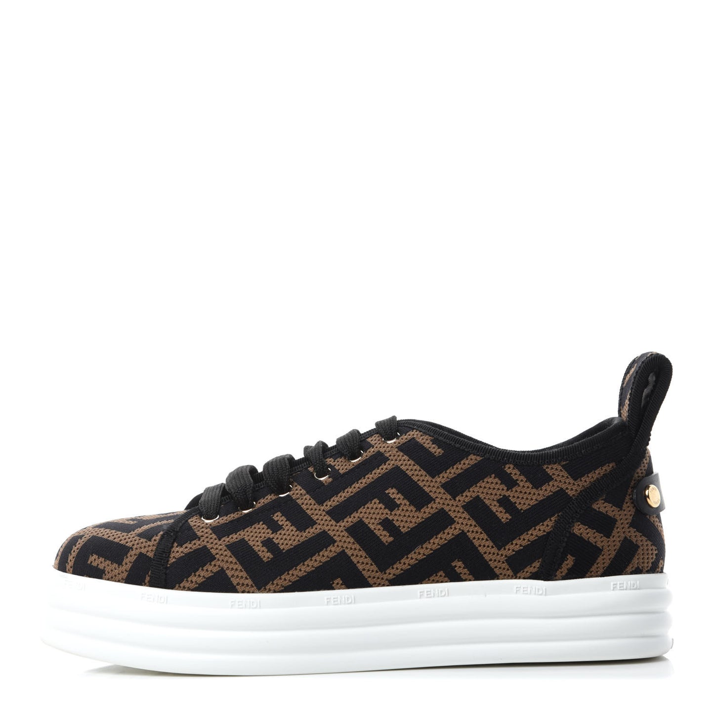 Fabric FF Micro-Perforated Rise Low Top Sneakers 36 Tobacco Black