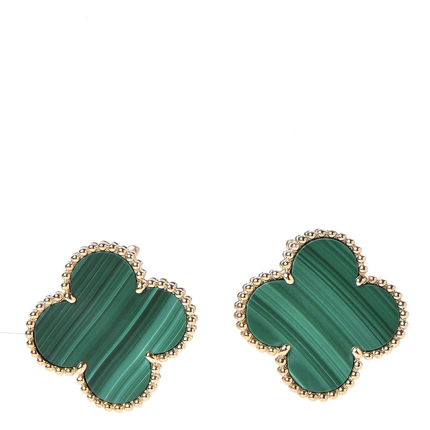 18K Yellow Gold Malachite Magic Alhambra Earrings
