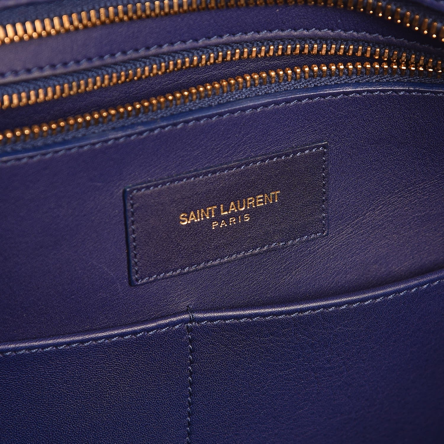 Saint Laurent Calfskin Medium Classic Y Cabas Navy 6 of 12