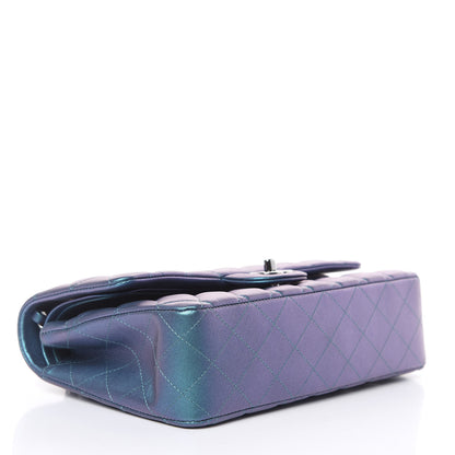 Chanel Metallic Lambskin Quilted Medium Double Flap Turquoise 4 of 13
