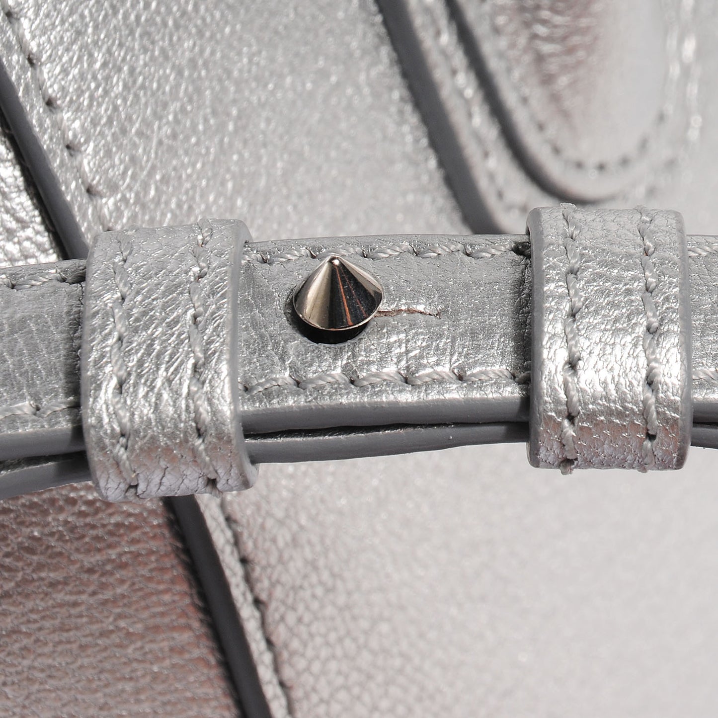 Sugar Goatskin Mini Antigona Silver