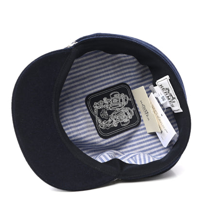 Hermes Cashmere Womens Belle-Ile Cap 56 Navy 5 of 6