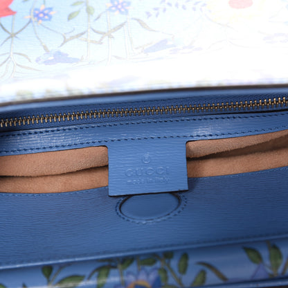 Gucci Calfskin Bamboo Web New Flora Small Nymphaea Top Handle Bag Azure 8 of 9