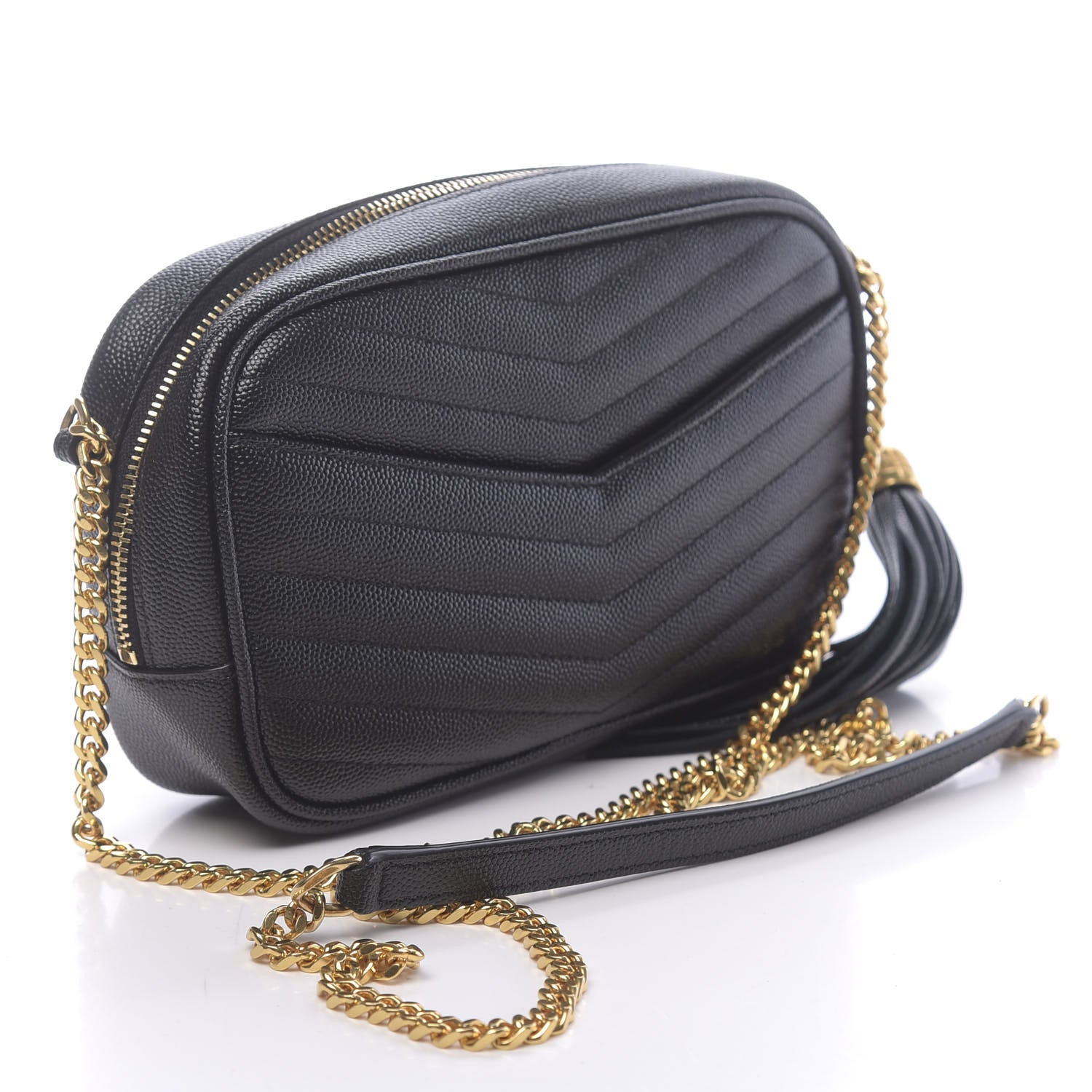 Saint Laurent Grain De Poudre Matelasse Monogram Mini Lou Camera Bag Black 3 of 11