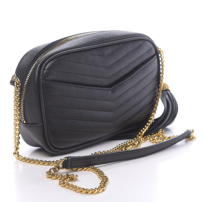 Saint Laurent Grain De Poudre Matelasse Monogram Mini Lou Camera Bag Black 3 of 11