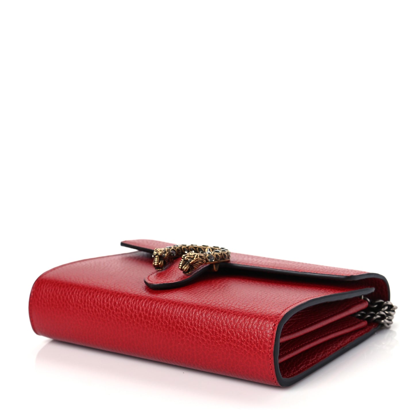 Calfskin Mini Dionysus Chain Wallet Hibiscus Red