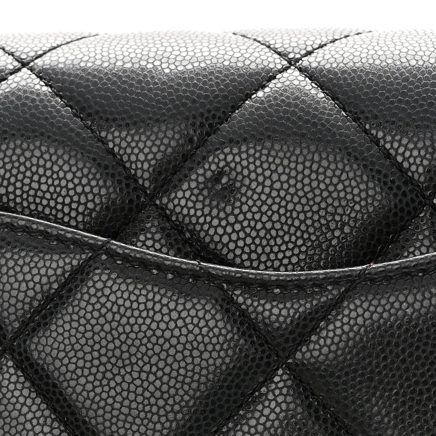 Caviar Quilted Mini Twist Your Buttons Flap Black