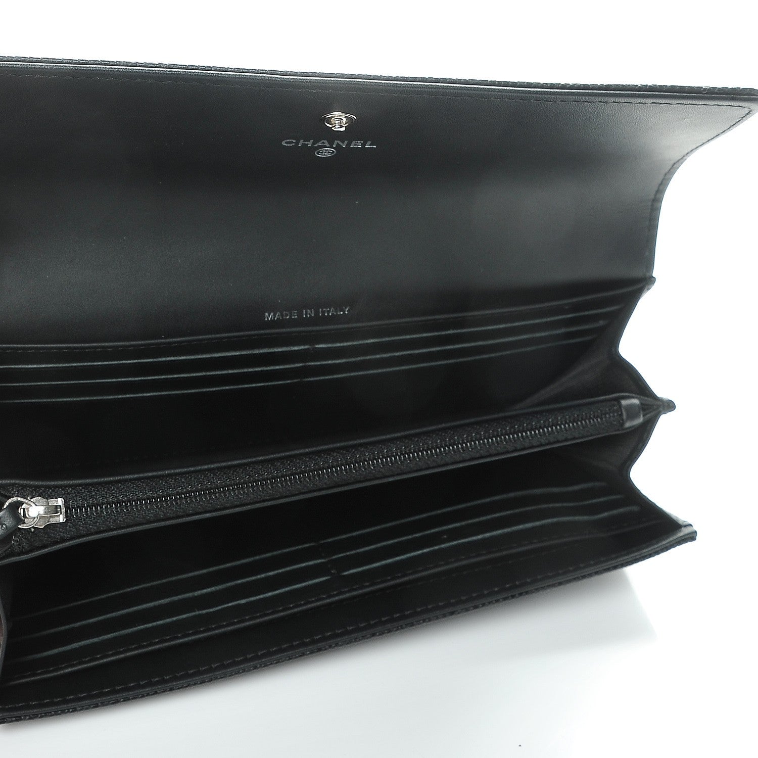 Chanel Caviar Timeless CC Large Gusset Flap Wallet Black 5 of 9