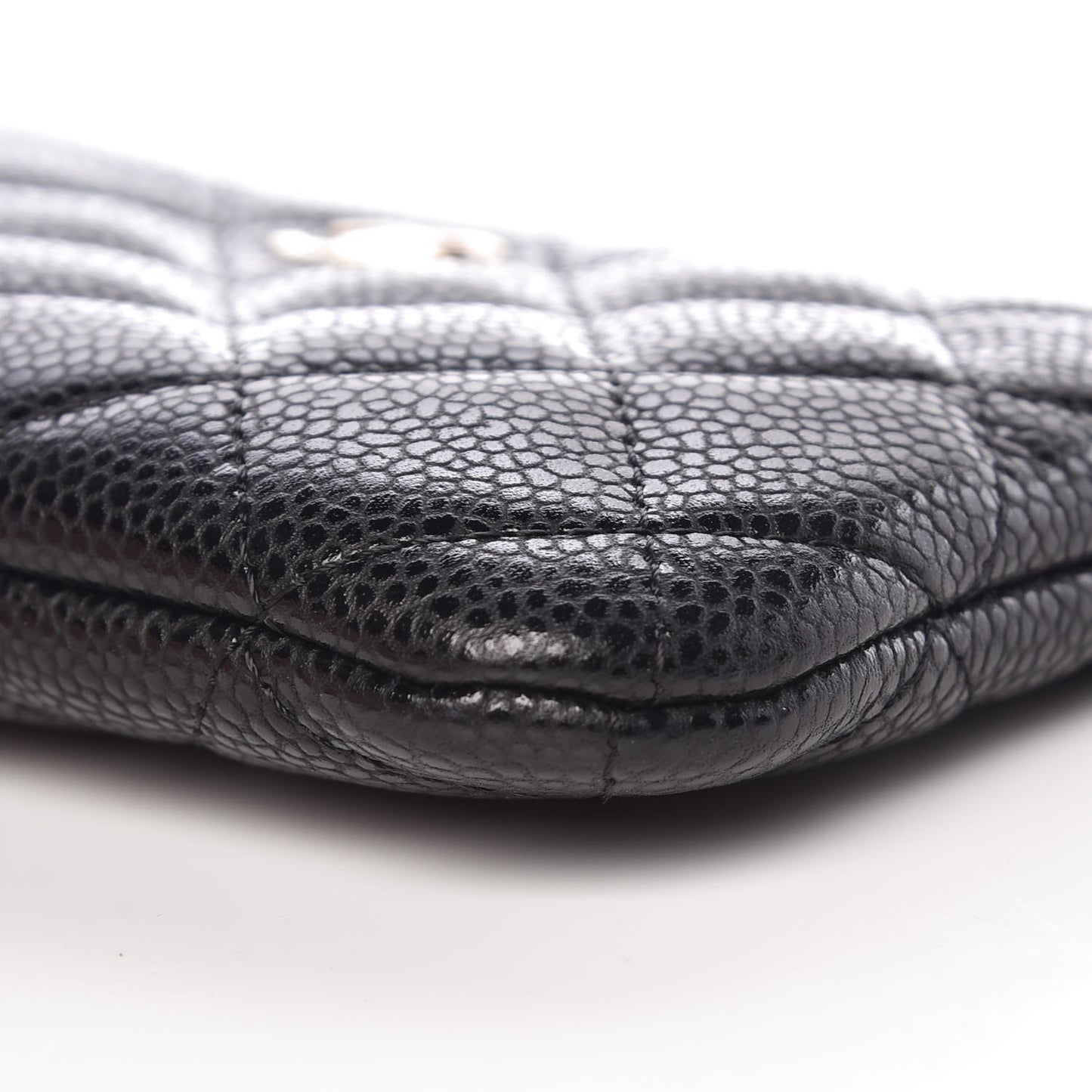 Caviar Quilted Small Cosmetic Case Black