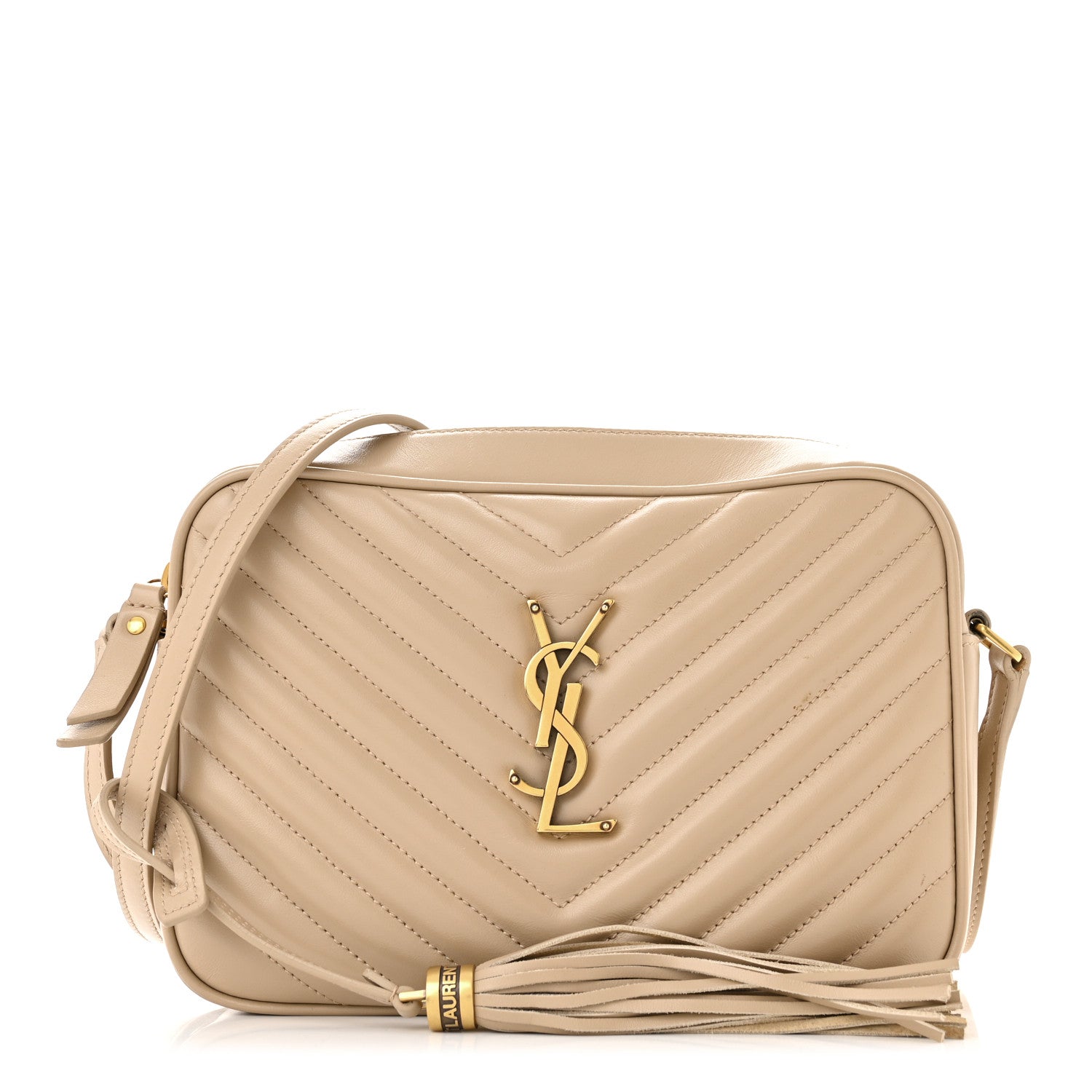 Saint Laurent Calfskin Matelasse Monogram Lou Camera Bag Dark Latte 1 of 14
