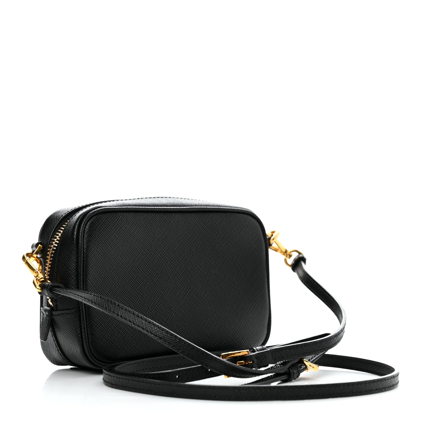 Saffiano Fiocco Bow Camera Crossbody Bag Black