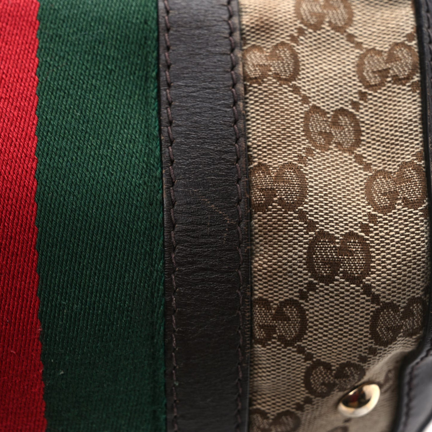 Monogram Vintage Web Small Boston Dark Brown