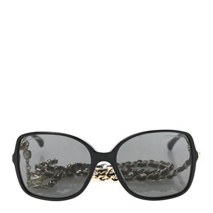 Chanel Acetate Lambskin Chain Square Sunglasses 5210-Q-A Black 2 of 11