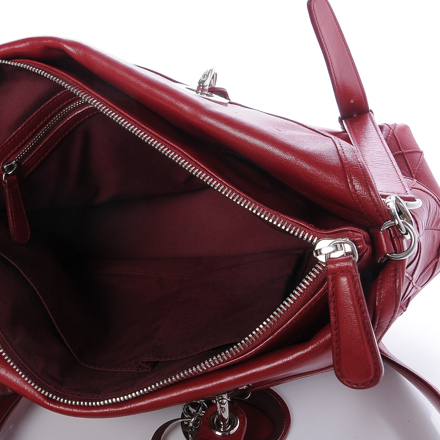 Lambskin Cannage Medium Granville Tote Red
