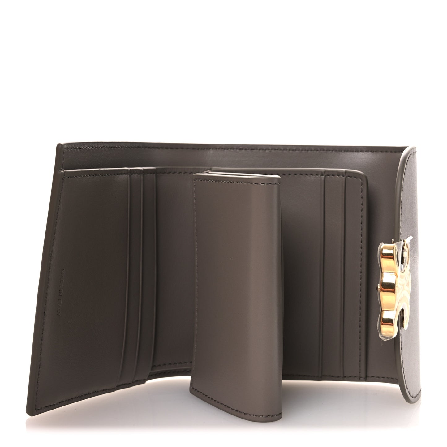Shiny Calfskin Small Triomphe Wallet Bronze
