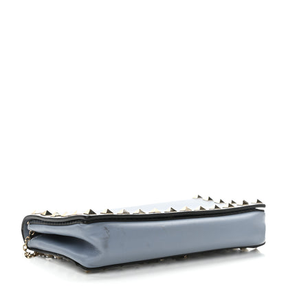 Valentino Garavani Vitello Small Rockstud Chain Flap Crossbody Bag Blue 3 of 14
