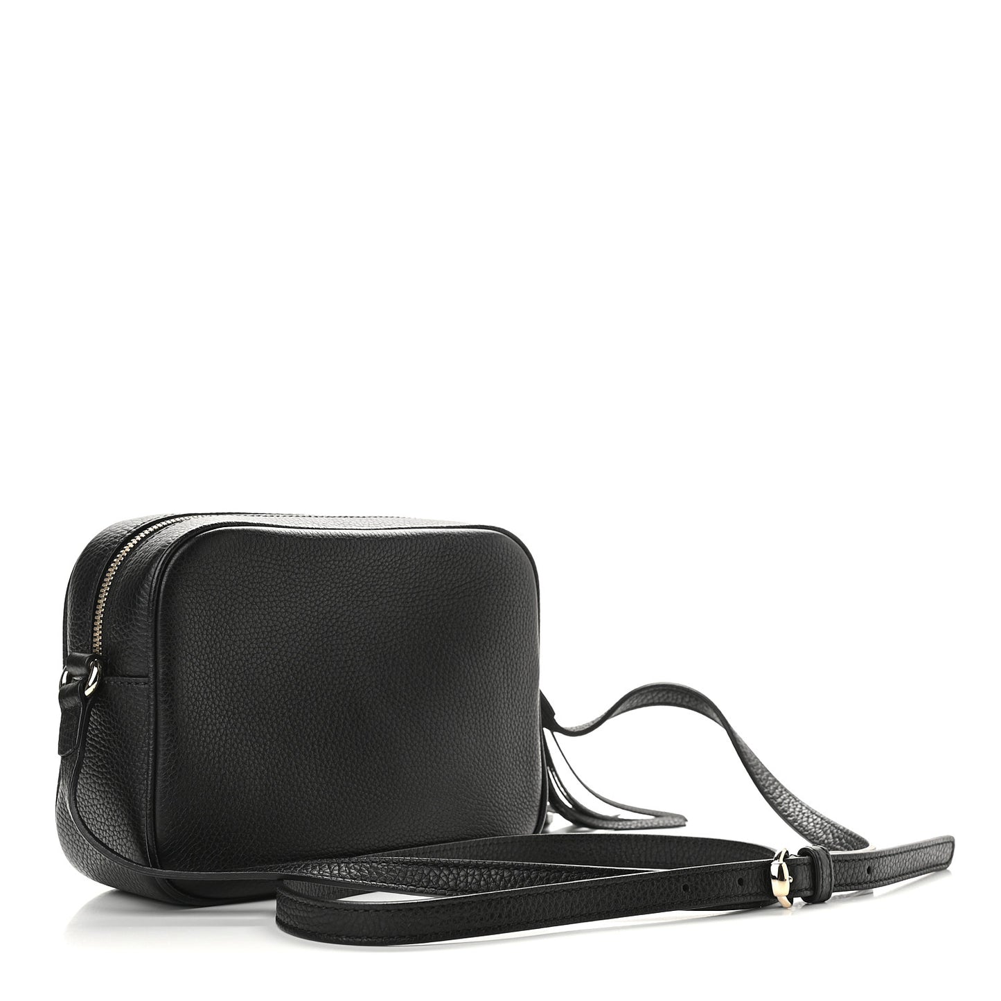 Pebbled Calfskin Small Soho Disco Bag Black