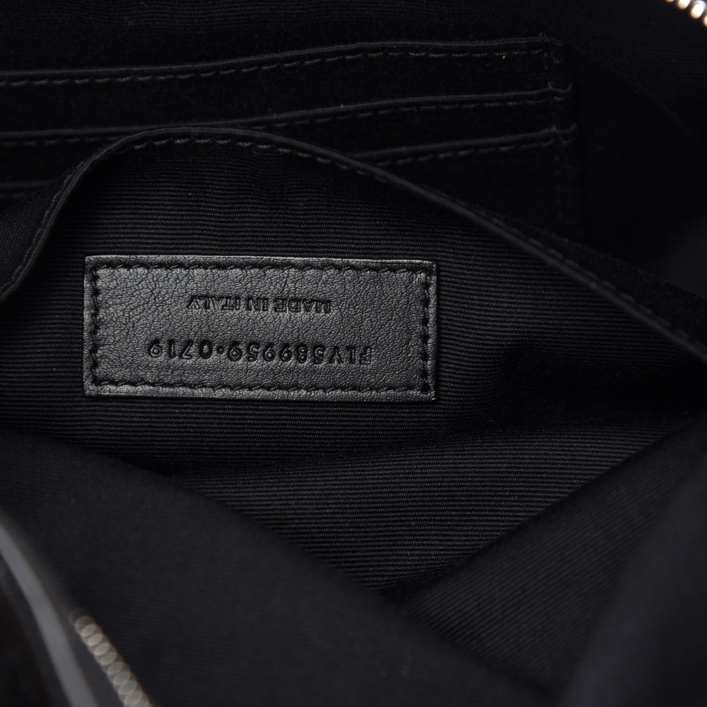 Lizard Embossed Calfskin Belt Bag Black