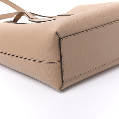 Burberry Grainy Calfskin Haymarket Check Small Reversible Tote Mid Camel 8 of 14