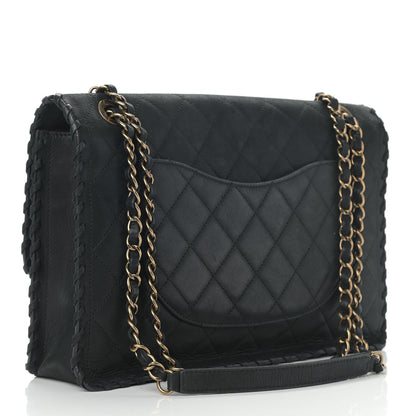Chanel Iridescent Calfskin Jumbo Happy Stitch Flap Black 3 of 10