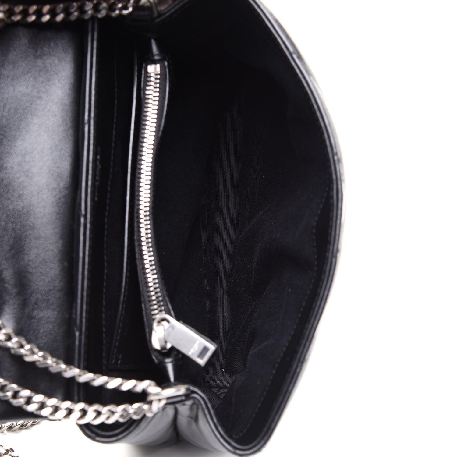 Saint Laurent Calfskin Y Quilted Monogram Small Loulou Chain Satchel Black 5 of 10