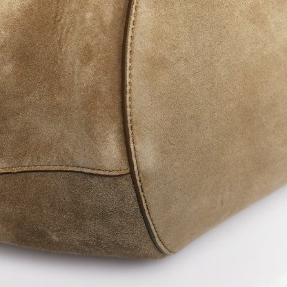 Khaite Suede Calfskin Medium Lotus Tote Mud 9 of 10