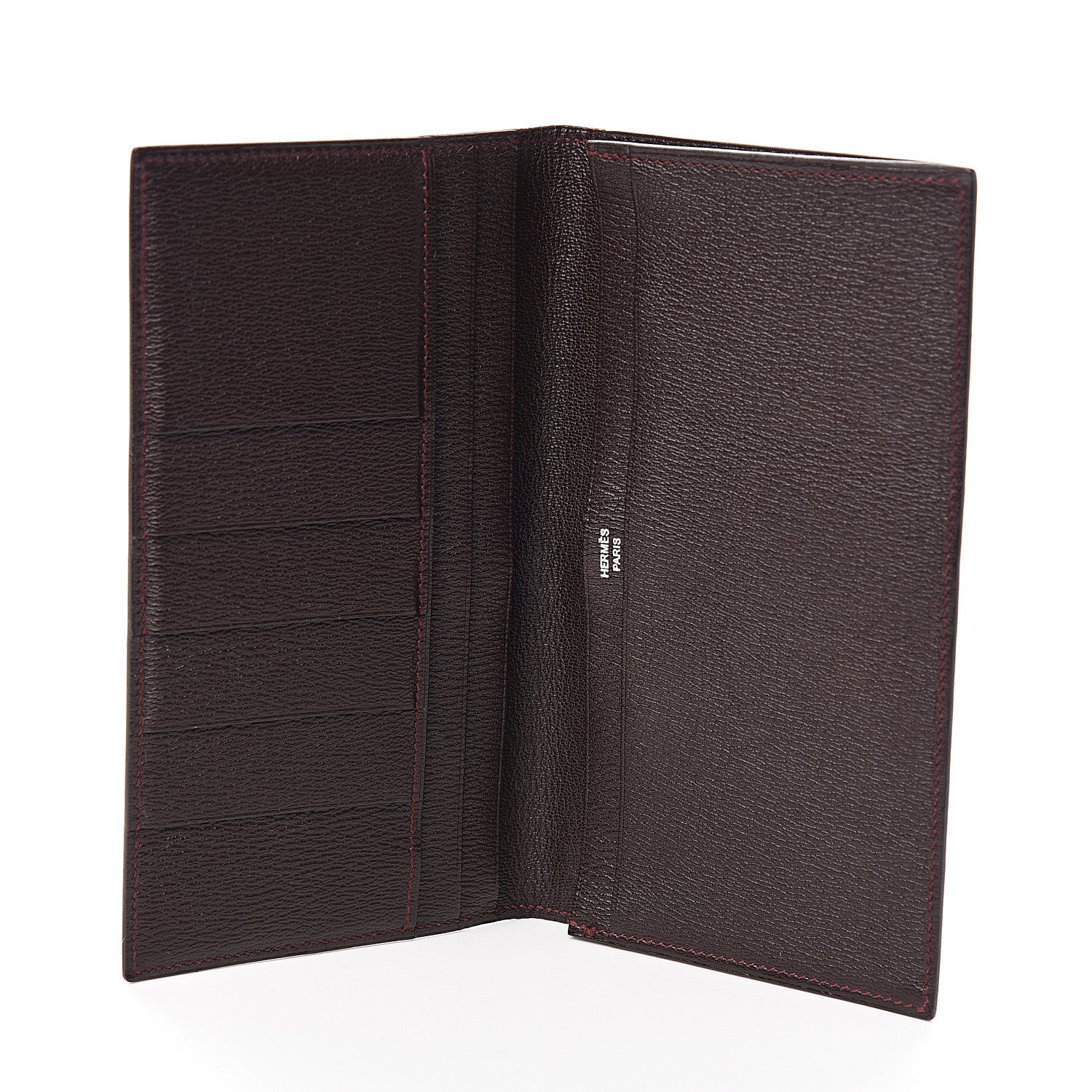 Hermes Shiny Alligator MC2 Fleming Checkbook Holder Wallet Bordeaux 4 of 6