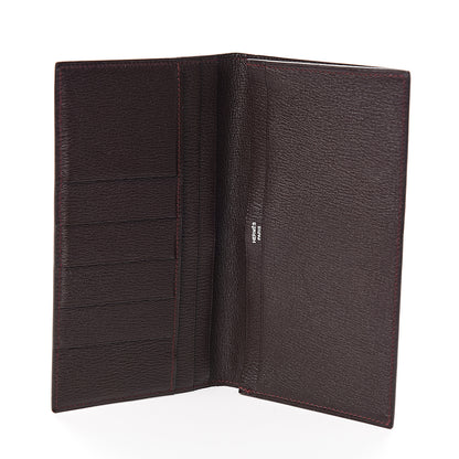 Hermes Shiny Alligator MC2 Fleming Checkbook Holder Wallet Bordeaux 4 of 6