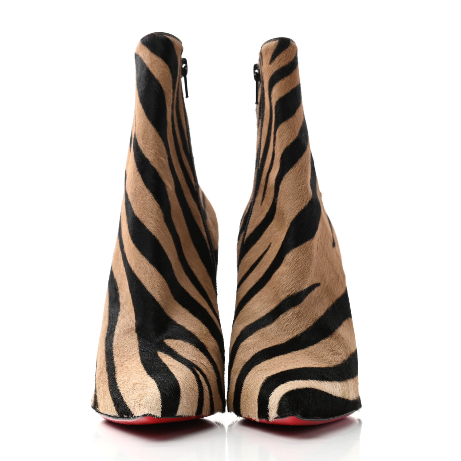 Christian Louboutin Calf Hair Zebra Print So Kate 100 Ankle Boots 39 Dune Black 2 of 9