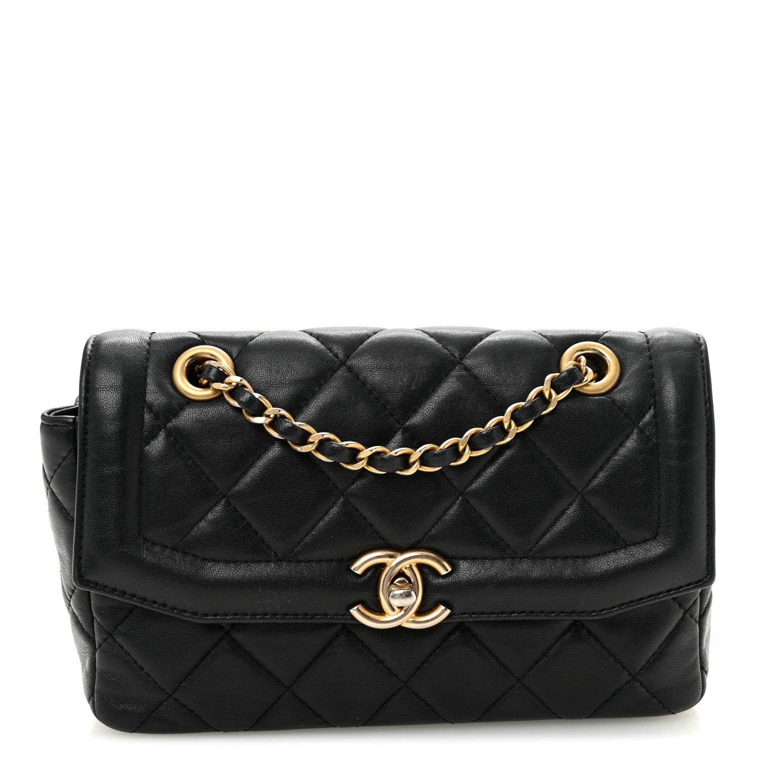 Chanel Shiny Lambskin Quilted Small Single Flap Black 1 of 10