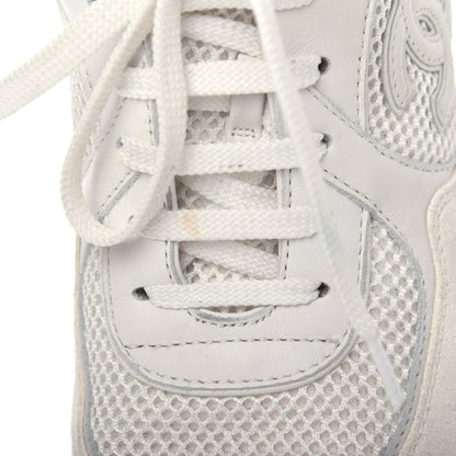 Chanel Suede Calfskin CC Sneakers 37 White Pink Green 11 of 12